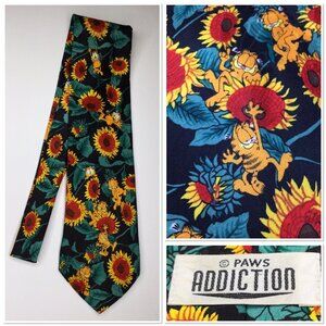 Vintage Garfield Sunflower Design Mens Tie By Paws Addiction Novelty Fun Unique